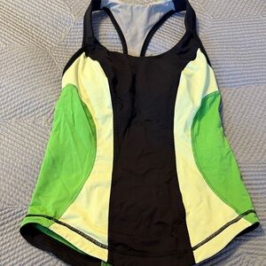Black and Green Athletic Tank Top